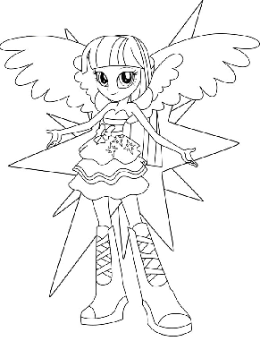 Kolorowanka gwiazdkowa Twilight Sparkle z serii Equestria Girls